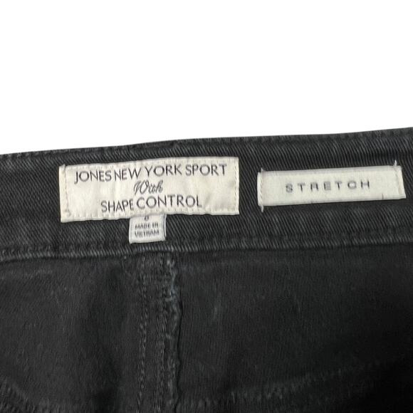 Jones New York Sport Straight Denim Jeans Shape Control Stretch Denim Black 6 - Picture 4 of 5
